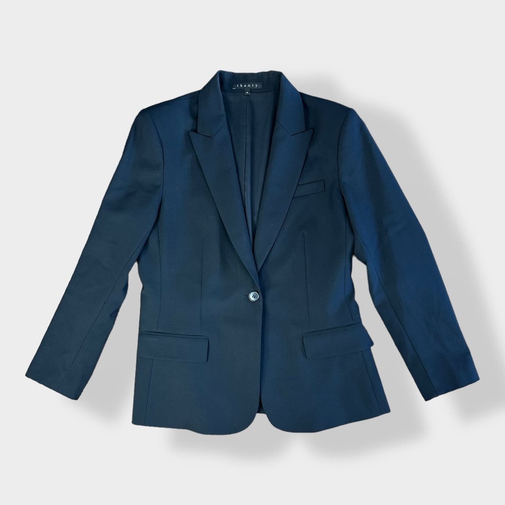 Theory Gabe 8 Tailor Black Womens Blazer Size 10